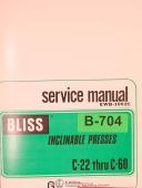 Bliss-Bliss Series 102, 112 102A-112A, Inclinable Press, Service !-154 Manual 1987-102-102A-112A-112-01